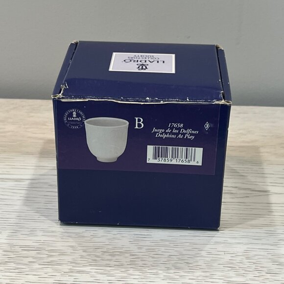 Lladro Dolphins at Play Votive Cup Candle Holder #17658 Collectors Society BOX - Picture 8 of 9